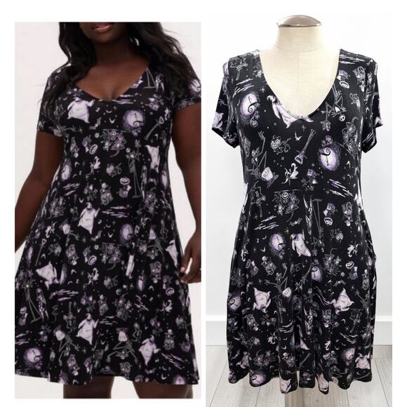 torrid Dresses & Skirts - Torrid 1 Disney Nightmare Before Christmas Jack Super Soft Dress Goth 1X 14/16